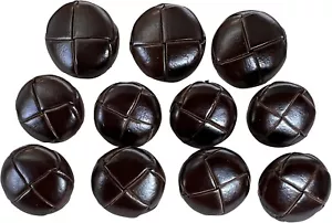 ATbutton Premium New 11 Pieces Leather Cross Blazer Button Set-Dark Burgundy - Picture 1 of 2