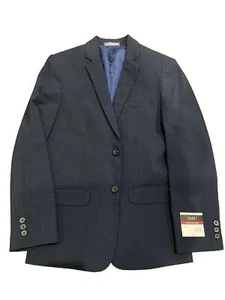 New-Boys Blazer VAN HEUSEN-Bank Navy Blue 2-button Size 14 Rayon Blend NWT - Picture 1 of 2