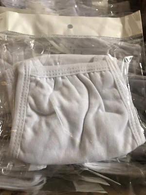 39 Face Masks White Reusable Cloth Washable Unisex Masks Cotton Polyester - Image 1 of 3