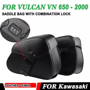 Saddle Bag Luggage Side Bag Tool Storage Bags For Kawasaki Vulcan VN 650 - 2000 - Foto 1 di 6