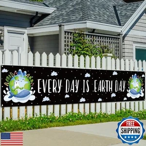 Rvsticty Earth Day Decorations Every Day is Earth Day Banner for Fence Yard L - Picture 1 of 5