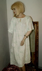 Negligee * Nachtkleid * NACHTHEMD hellgrün geblümt weich Cotton Gr. XXL - Bild 1 von 4