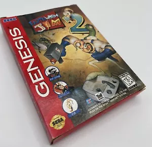 Earthworm Jim 2 Sega Genesis completo di scatola con poster testato CIB - Foto 1 di 14