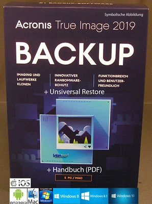 Acronis True Image 2019 Vollversion 5 PC/Mac + Universal Restore Download NEU - Bild 1 von 2