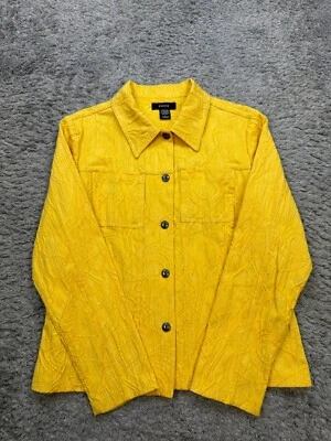 Chaqueta Kaktus Mujer Grande Amarilla Geométrica Bordada Texturizada Ligera Foto 1 de 4