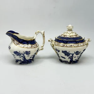 Royal Doulton Zucker- und Milchkännchen-Set mit Deckel Real Old Willow Majestic Collection - Bild 1 von 11