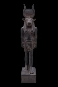 UNIKAT ALTÄGYPTISCH ANTIK Statue Göttin Hathor als Kuh Skulptur Handarbeit - Bild 1 von 2