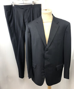 Davide Cenci Men’s Navy Wool 2 Piece Suit Blazer Trousers, Size 46” Chest, W 38”