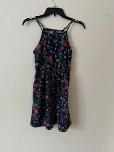 Old navy Dark blue Floral Girl Dress 14 - Picture 1 of 7