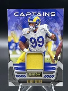 2022 Panini Playbook Captains Material Aaron Donald /10 Los Angeles Rams Mem SSP - Picture 1 of 2