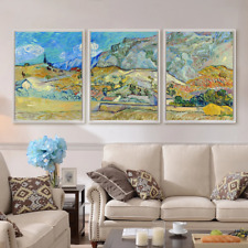 Vincent van Gogh Landscape at Saint Remy Enclose Three 3 Multi Set Poster Canvas