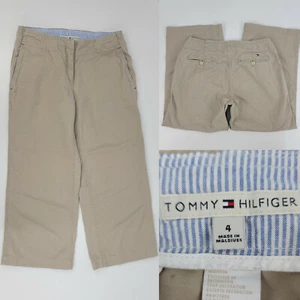 Pantalones Cortos Capris Carga 100% Algodón De Colección Y2K Tommy Hilfiger Para Mujer 4 30x24" - Imagen 1 de 6