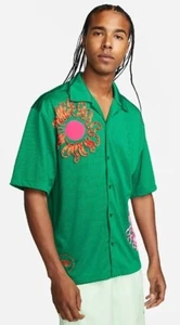 Neu mit Etikett Nike Uphoria kurzärmliges Mesh-Top mit Knopfleiste grün Größe M DV9676-365 - Bild 1 von 7
