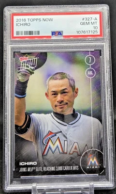 2016 Topps Now #327-A Ichiro Suzuki 3000 HITS PSA Gem MT 10 (JBC2656) - Image 1 of 2