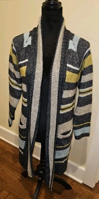 J Jill Womens Cardigan XSP Blue Wool Cotton Blend Open Front Sweater NEW W TAGS - Image 1 of 4