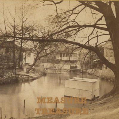 C.1870 TX, SAN ANTONIO RIVER, JOHN TWOHIG'S HOUSE STEREOVIEW F46 - Изображение 1 из 3