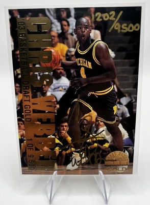 Chris Webber 1993-94 Classic Draft Picks Gold Auto 202/9500 Rookie Auto RC HOF - Image 1 of 2