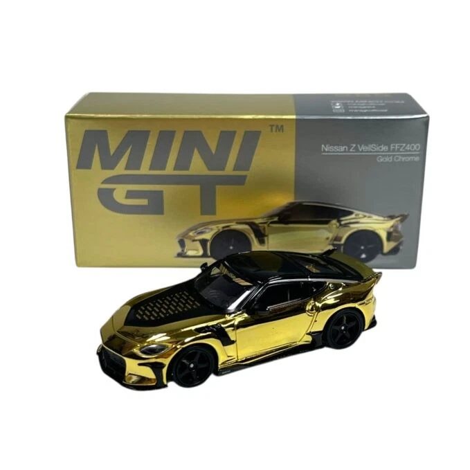 Mini GT MGT00985LHD Nissan Z VeilSide FFZ400 Gold Chrome Die Cast 1/64