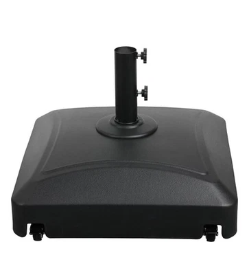 Base paraguas móvil rellenable de 125 lb de capacidad con 4 ruedas 2 cerraduras 2 perillas Foto 1 de 4