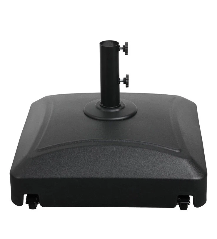 Base paraguas móvil rellenable de 125 lb de capacidad con 4 ruedas 2 cerraduras 2 perillas Foto 1 de 4