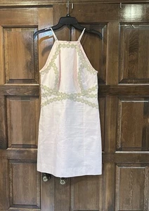 Lilly Pulitzer Pearl Paradise Etuikleid rosa Goldbesatz Größe US 10 - Bild 1 von 7