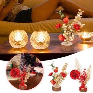 Christmas Decorative Small Potted Plant Fake Bonsai Indoor Tree Artificial Plant - Picture 1 of 10