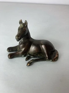 Vintage Gusseisen/Messing Metall Pferd Briefbeschwerer/Figur 3,5x2,5'' - Bild 1 von 8