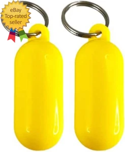 2 Pcs Yellow Floating Keychain Pills-Shape Float Key Rings for Boat Sailings - Picture 1 of 1