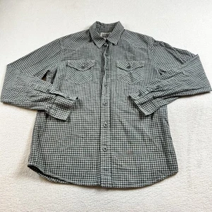 Converse One Star Shirt Mens Small Black Gray Striped Button Up Cotton EUC - Picture 1 of 12