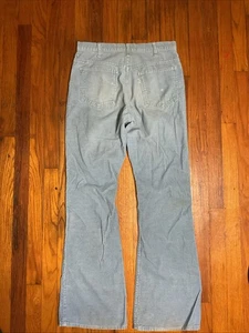 Vintage 70s Levis 646 Blue Corduroy Flares Pants Mens 32x34 White Tab Levi's USA - Picture 1 of 14