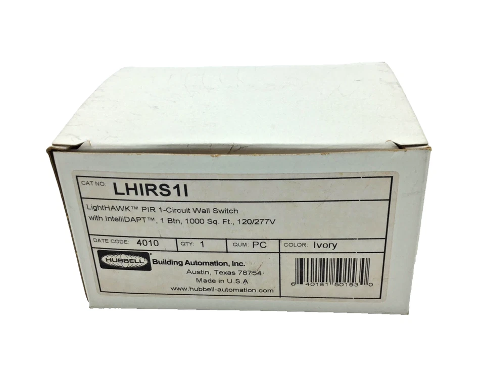 Hubbell LHIRS1I LightHAWK PIR 1 电路壁式开关(象牙白) — 第 1/1 张图片