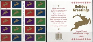 US Scott #3363a Booklet of 20 "Holiday Greetings", MNH - Picture 1 of 1