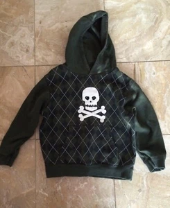 Gymboree Rock Academy Skull & Crossbones Argyle Diamond Hoodie S (5-6) - Picture 1 of 1