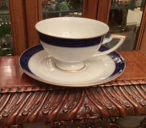 SCHÖNE BLAU WEISSE ROYAL BAYREUTH TASSE UND UNTERTASSE - Bild 1 von 2