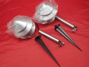 2 MALIBU 4 Watt Low Voltage Garden Landscape Path Light Metal BRUSHED Finish - Picture 1 of 9