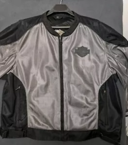 Mens Harley Davidson Riding Jacket Mesh armored black gray size XXXL - Picture 1 of 14