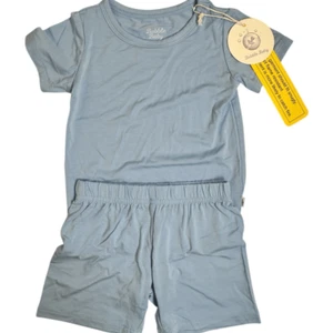 Neu mit Etikett Bubble Baby Kleinkind Junge Bambus blau Freizeit Shorts Set/Schlafanzug - Größe 18-24M - Bild 1 von 5