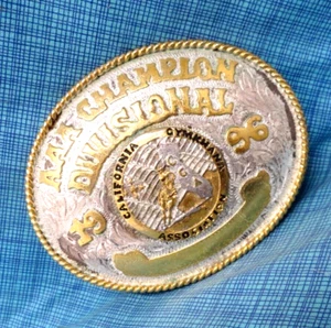 Calif Gymkhana Assoc AAA Div Champion Trophy Belt Buckle 1996 Vtg Mexico .SHY337 - Picture 1 of 8