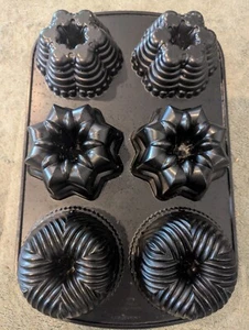 Nordic Ware USA Aluminiumguss Antihaftbeschichtet 1 Tasse 6 Hohlraum Mini Bundt Kuchenform  - Bild 1 von 2