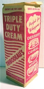Thibodeau Dairy & Sons Waxed Pint Milk Cream Carton Saco Maine Old Store Stock - Picture 1 of 1