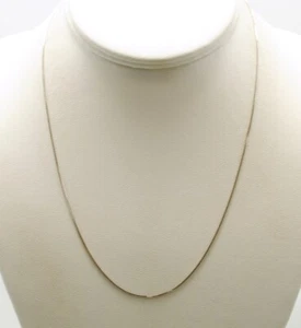 STERLING SILVER BOX CHAIN LINK NECKLACE 18.0" #F181 - Picture 1 of 3