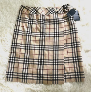 Burberry London pleated flare Wrap skirt Nova check new with tags fromJapan 44 - Picture 1 of 19