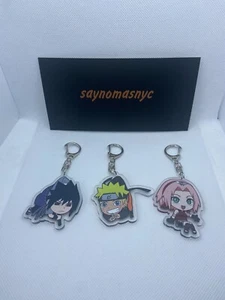 Juego de 3 llaveros de acrílico anime Naruto Sasuke Sakura Team 7 - Imagen 1 de 2
