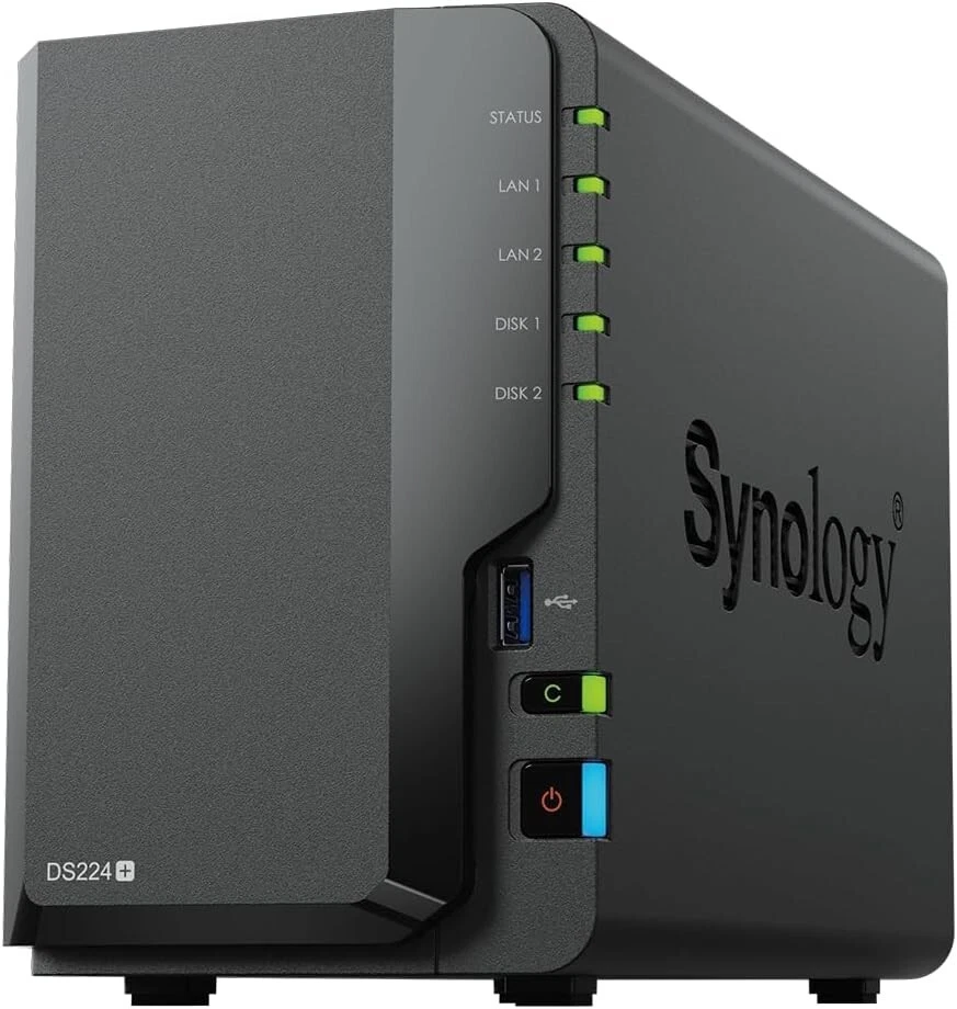 Synology DiskStation DS224+ NAS Server Desktop Archiviazione 2 Vani Gigabit LAN - Immagine 1 di 4