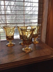 4 Fostoria Jamestown 8 Oz Pedestal Beverage Goblets Glasses - Picture 1 of 4