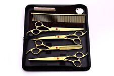 7.5" New Colorized Professional Pet Dog Cat Hair Grooming Scissors Kit Case Set
