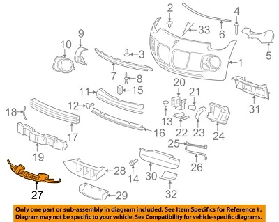 Parrilla de parachoques delantero Pontiac GM OEM 07-09 Solstice - soporte inferior 25817337 Foto 1 de 2