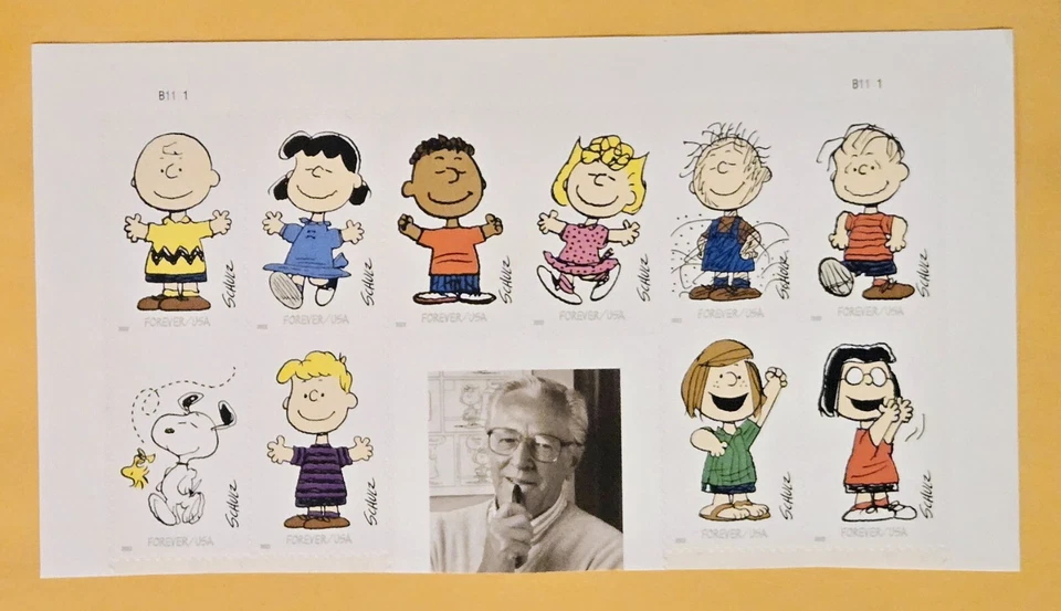 Charles M. Schulz Peanuts. Plate Block of 10v, Forever stamps 2022 - Image 1 of 1