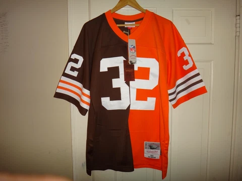 Jim Brown 1963 Mitchell & Ness Browns Throwback Split Legacy Jersey $175 Sz L Cover