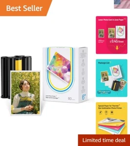80 Sheets of Glossy 4x6" Photo Paper with 2 Cartridges - Waterproof & Durable - Picture 1 of 9